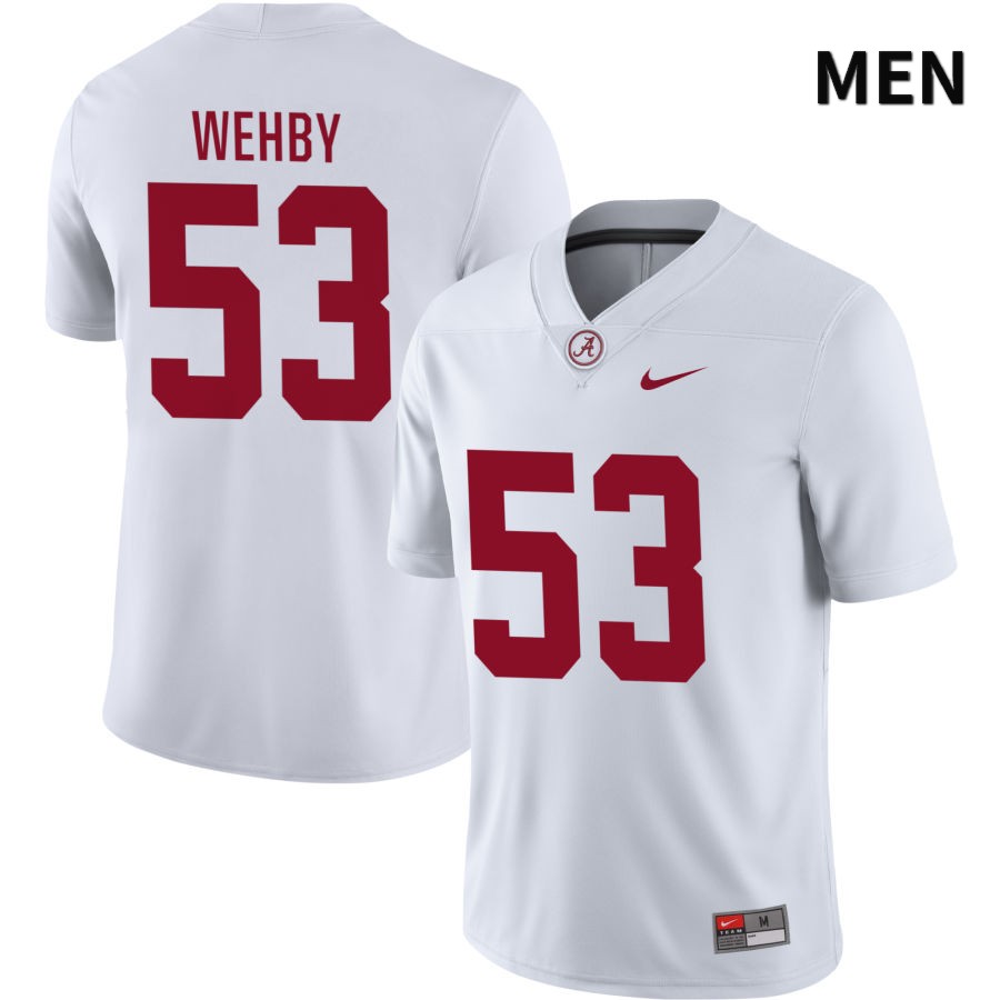 Alabama Crimson Tide Men's Kade Wehby #53 NIL White 2022 NCAA Authentic Stitched College Football Jersey OA16G87BE